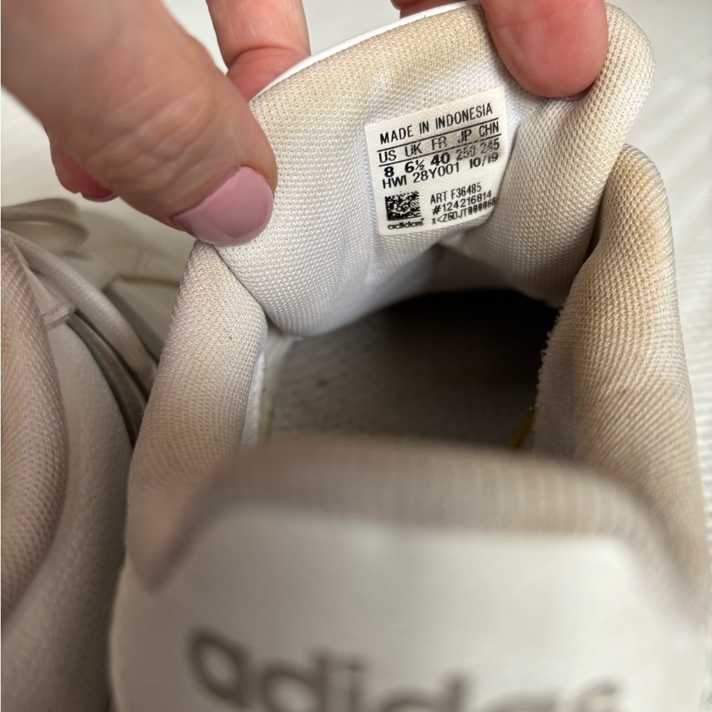 Adidas Grand Court White and Platin Metallic Sneakers (8) - Picture 9 of 10